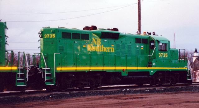 NBSR 3735 in McAdam, NB, November 1996. Photo by Danny McCracken, used with permission.