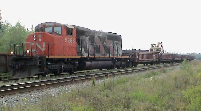 CN work train at McGivney, NB 2005/09/08